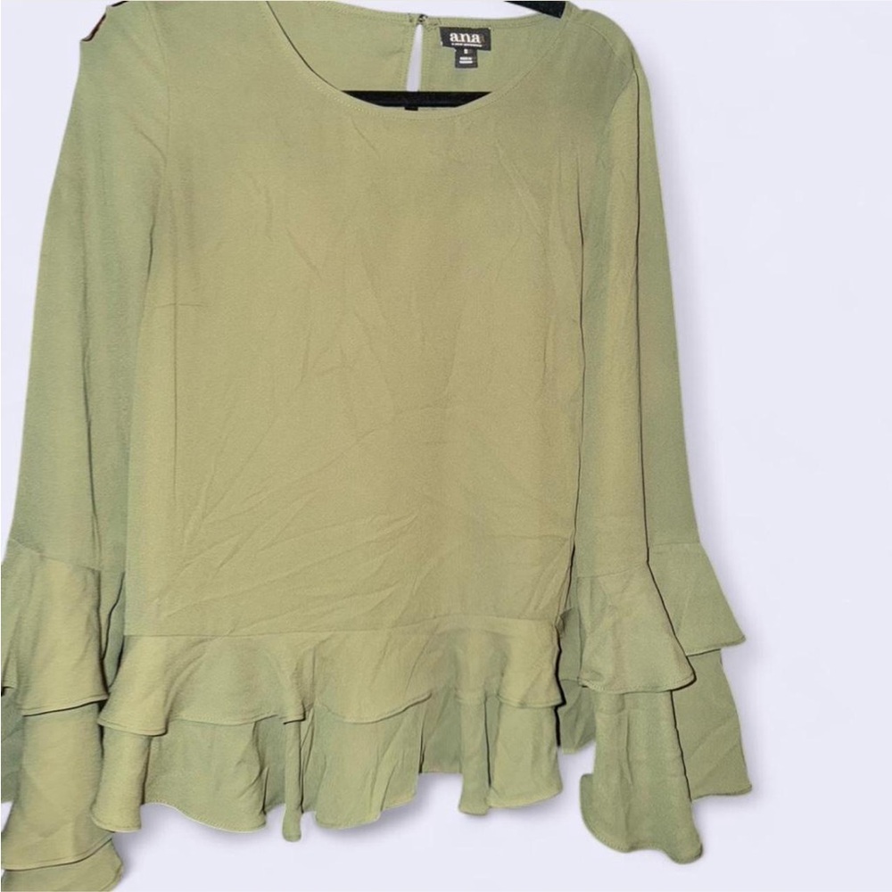 a.n.a Ruffled Army Green Blouse
